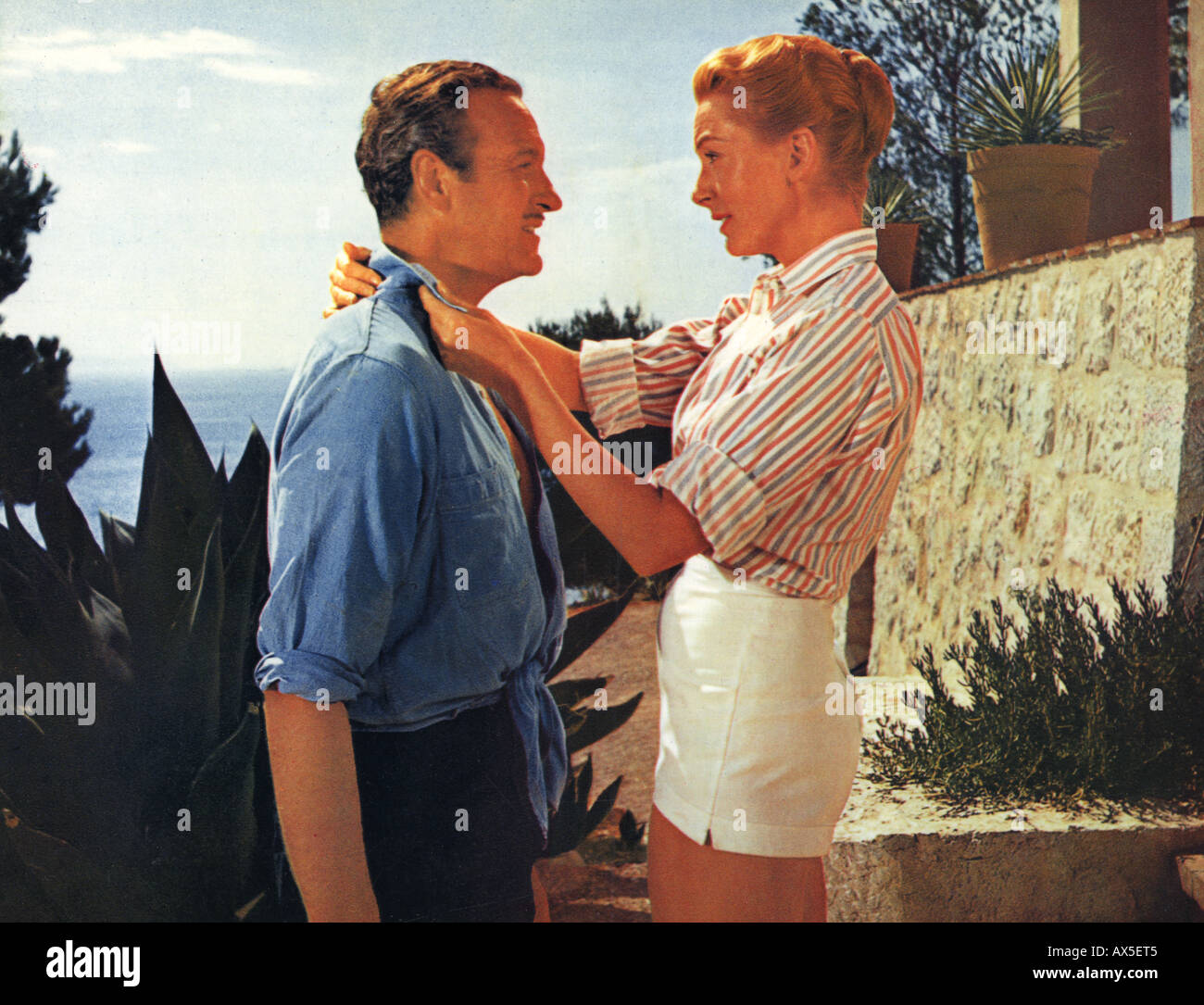 BONJOUR TRISTESSE 1957 Columbia film con David Niven e Deborah Kerr basato sul romanzo di Françoise Sagan Foto Stock