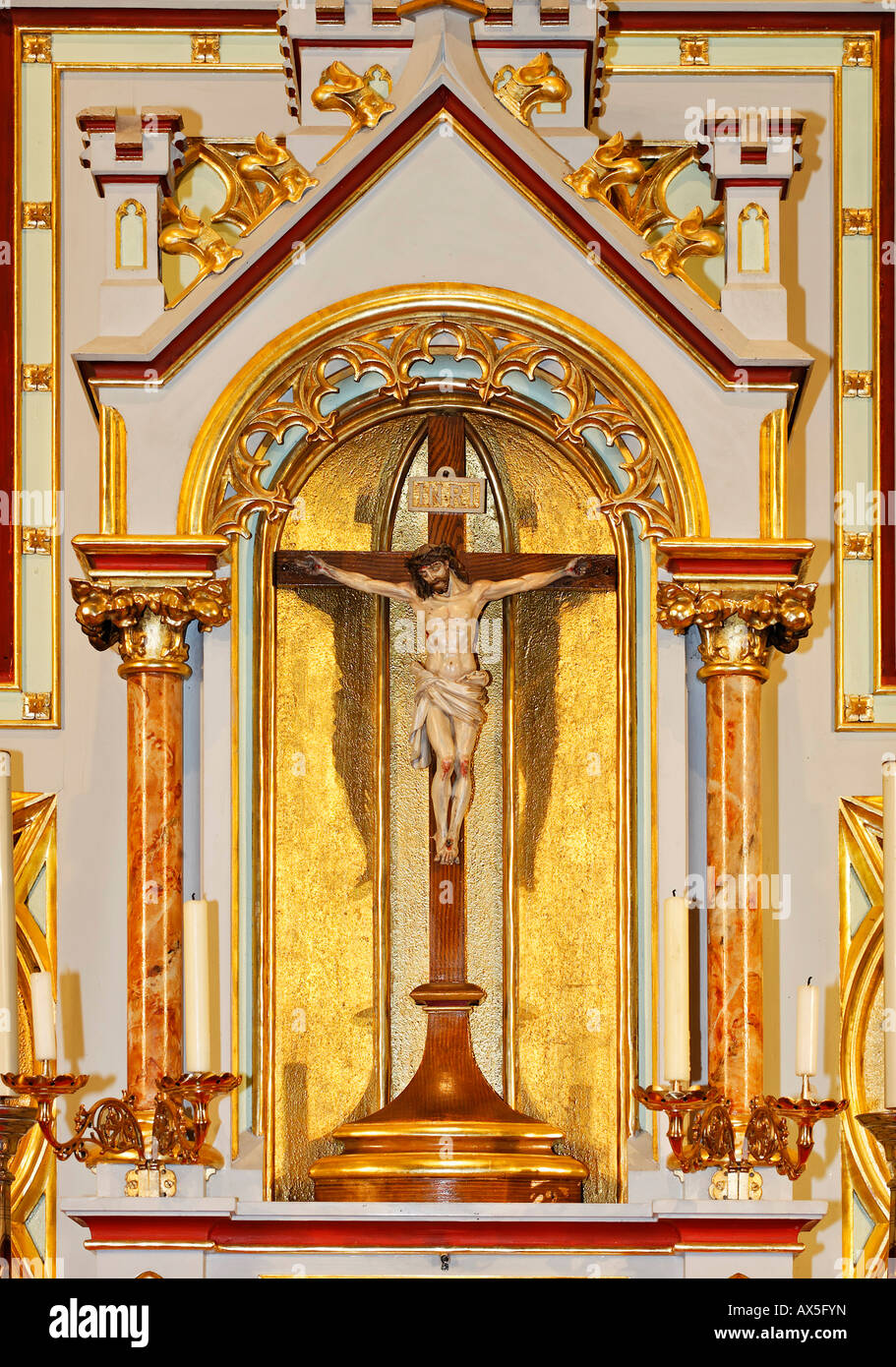 Tabernacolo con alcova rotante alla chiesa di Weissenbach, Triestingtal, bassa Austria, Austria Foto Stock