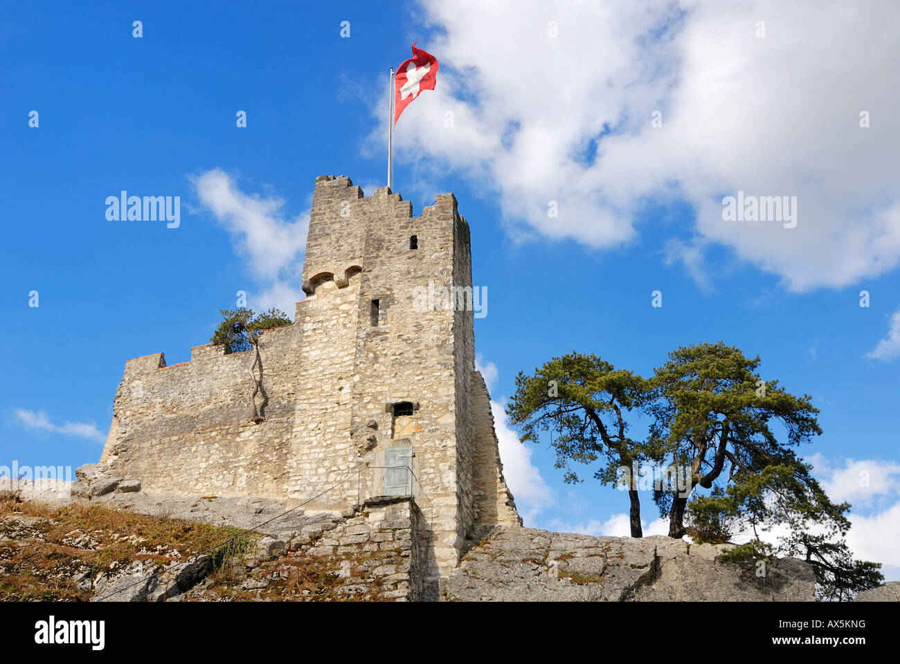 Stein fortezza ruderi, Baden, Canton Argovia, Svizzera, Europa Foto Stock