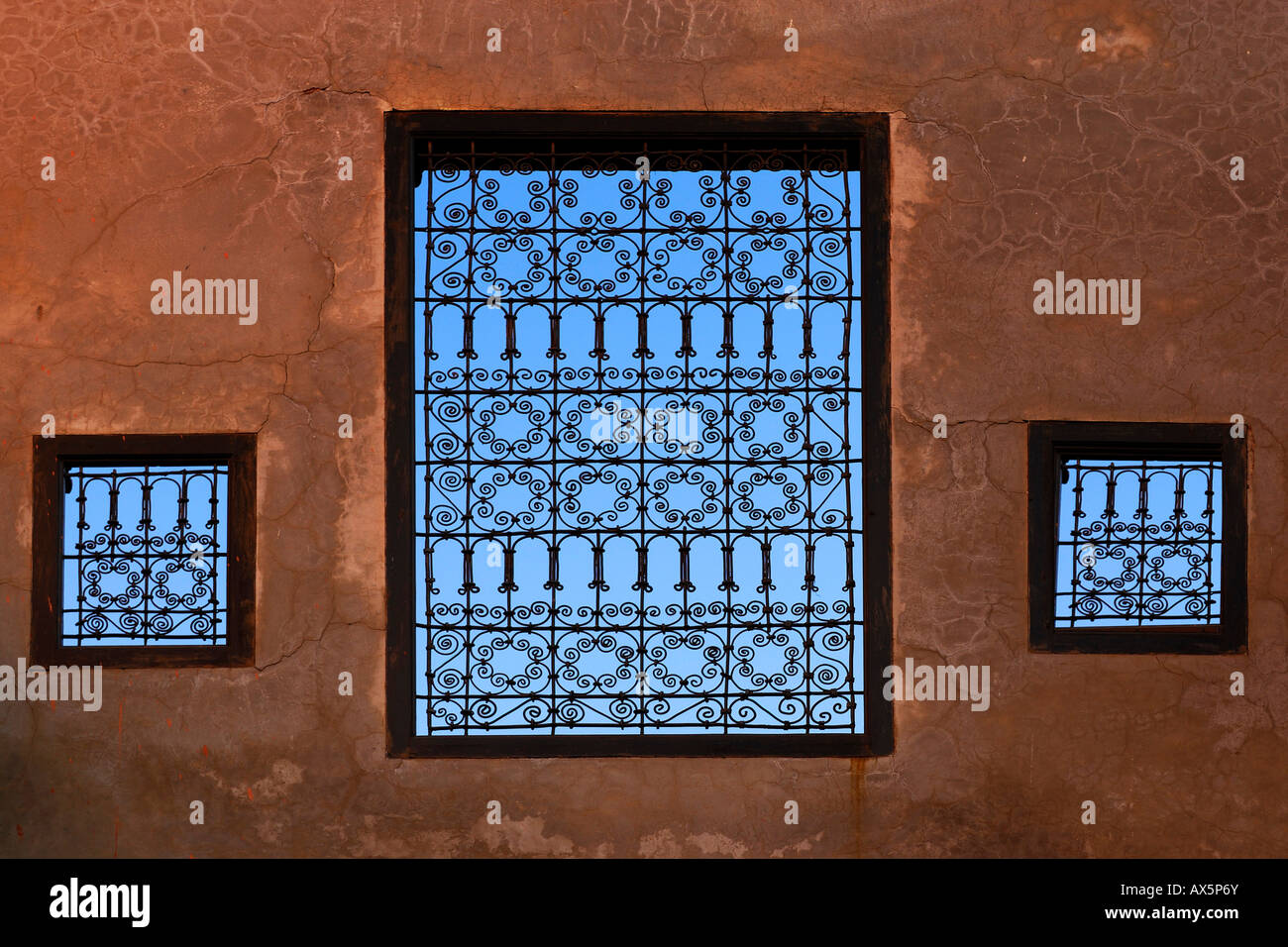 Bloccate windows, Marrakech, Marocco, Africa del Nord Foto Stock