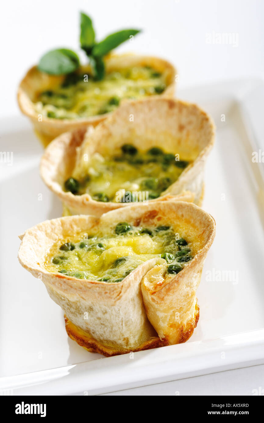 Il segnale di PEA quiche, close-up Foto Stock