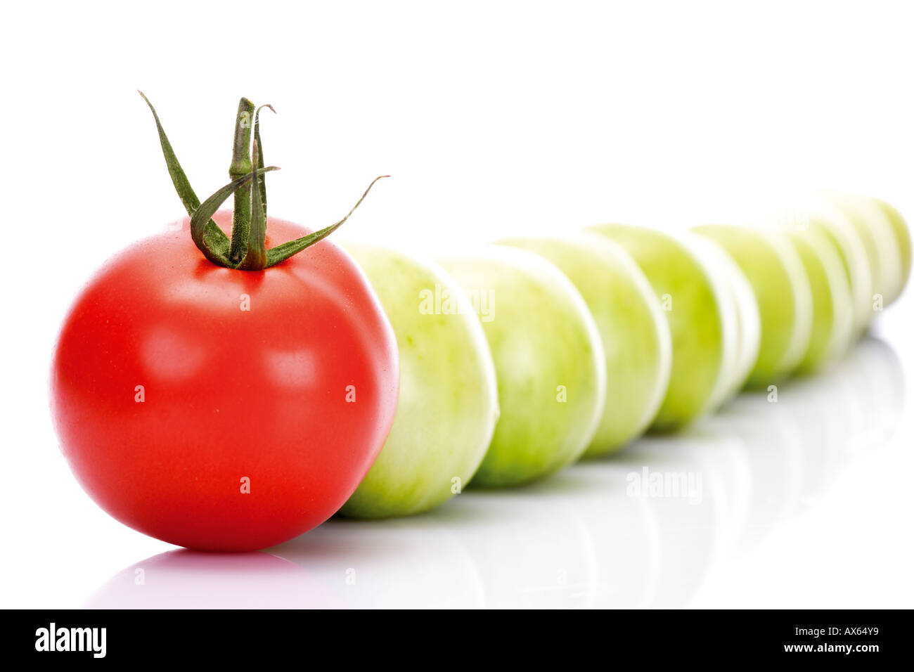 Rosso e i pomodori verdi Foto Stock