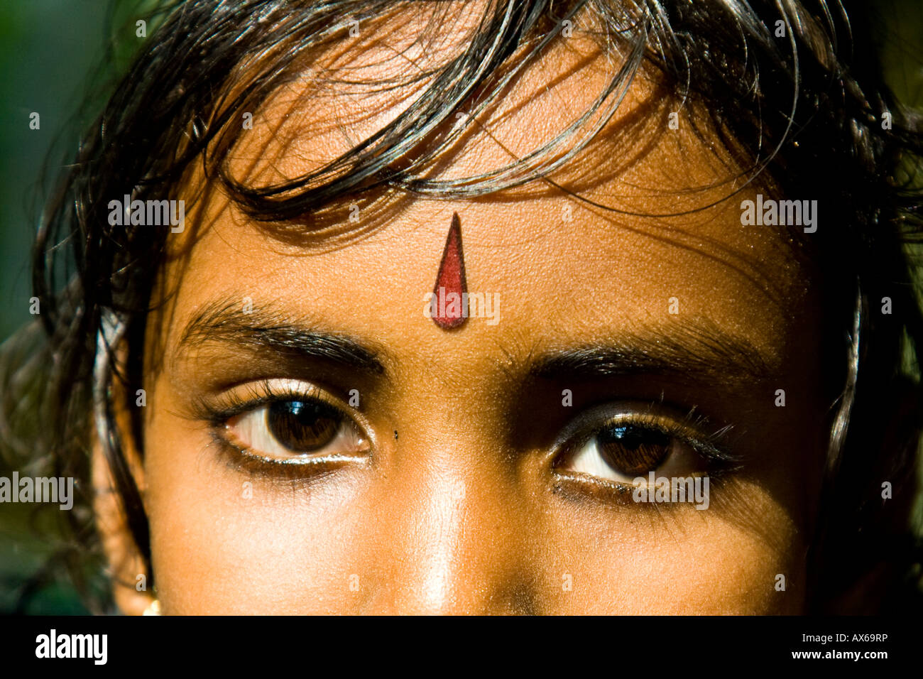 Schoolgirl in Kerala Backwaters in India Foto Stock