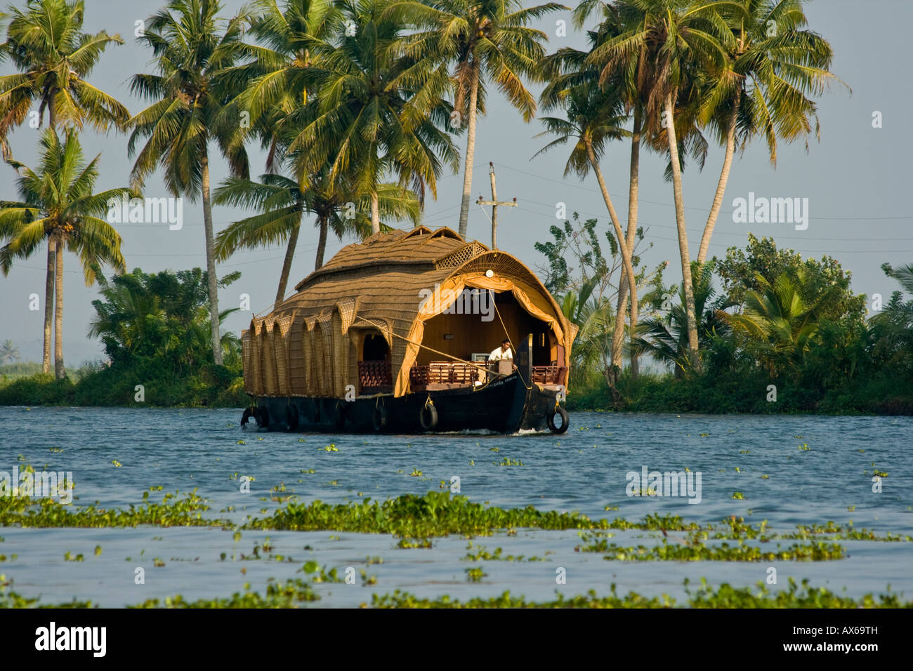 Houseboat in Kerala Backwaters in India Foto Stock