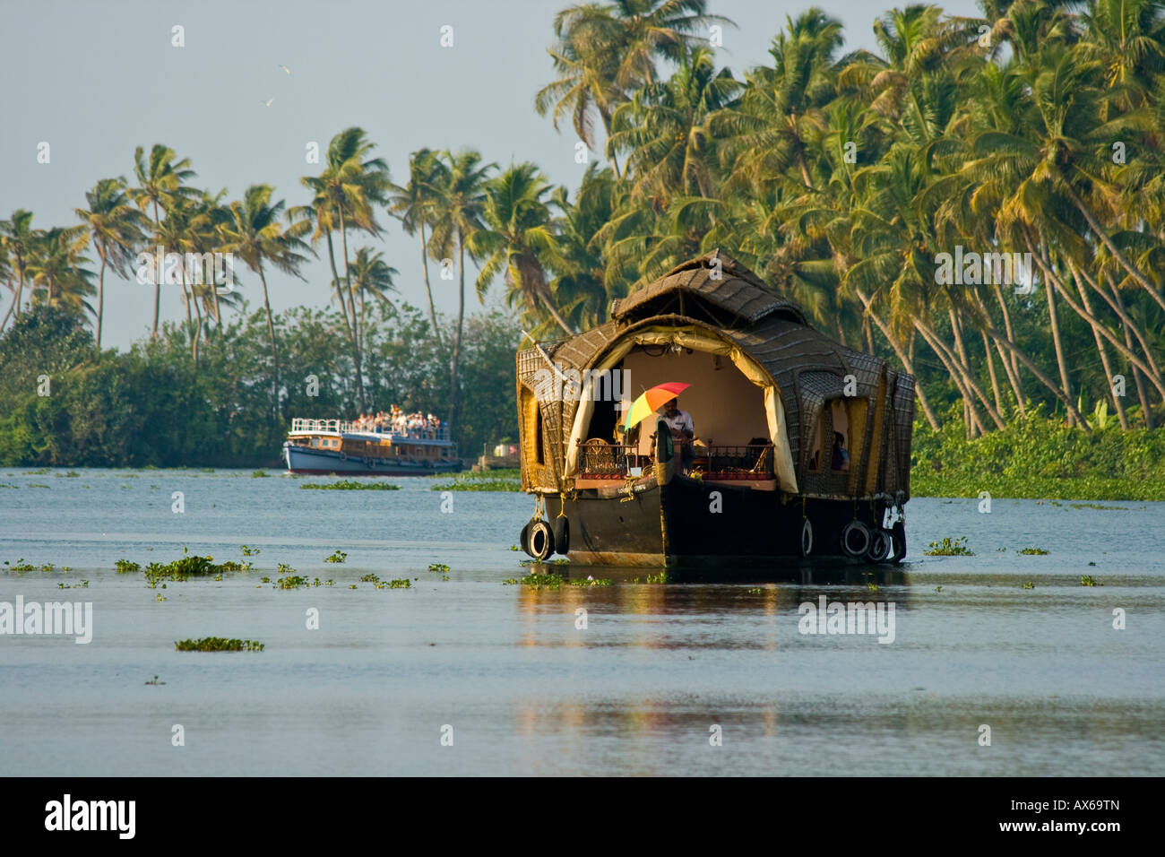 Houseboat in Kerala Backwaters in India Foto Stock