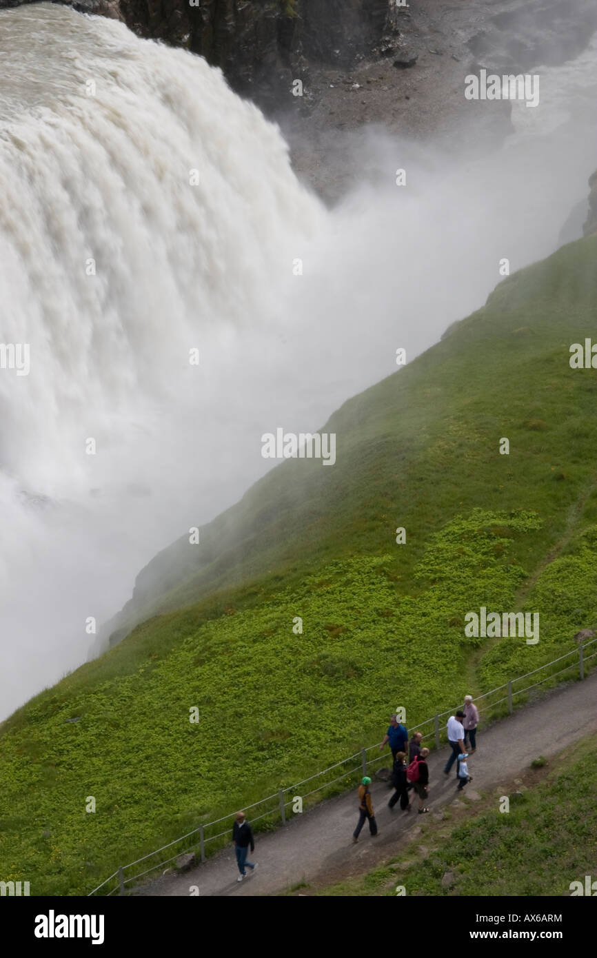 Islanda Gullfoss cascata Foto Stock