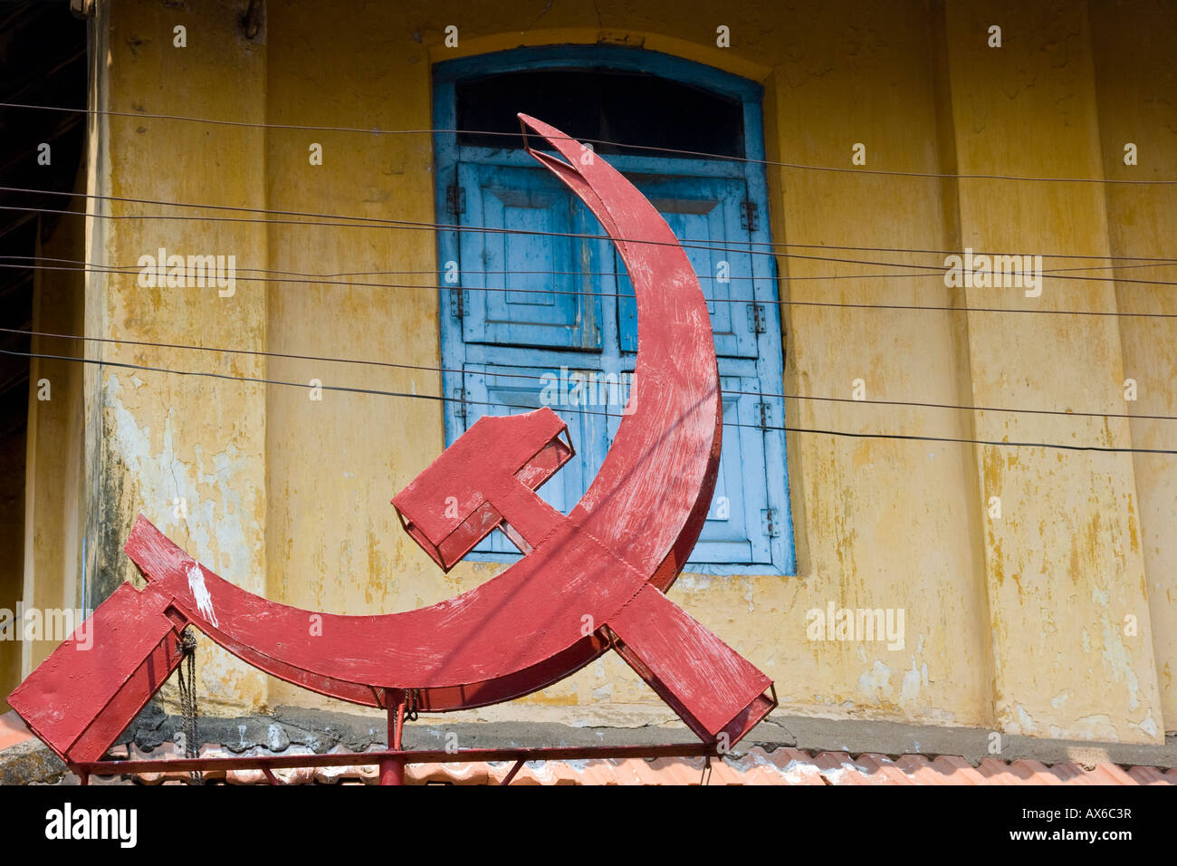 Simbolo comunista in Cochin India Foto Stock