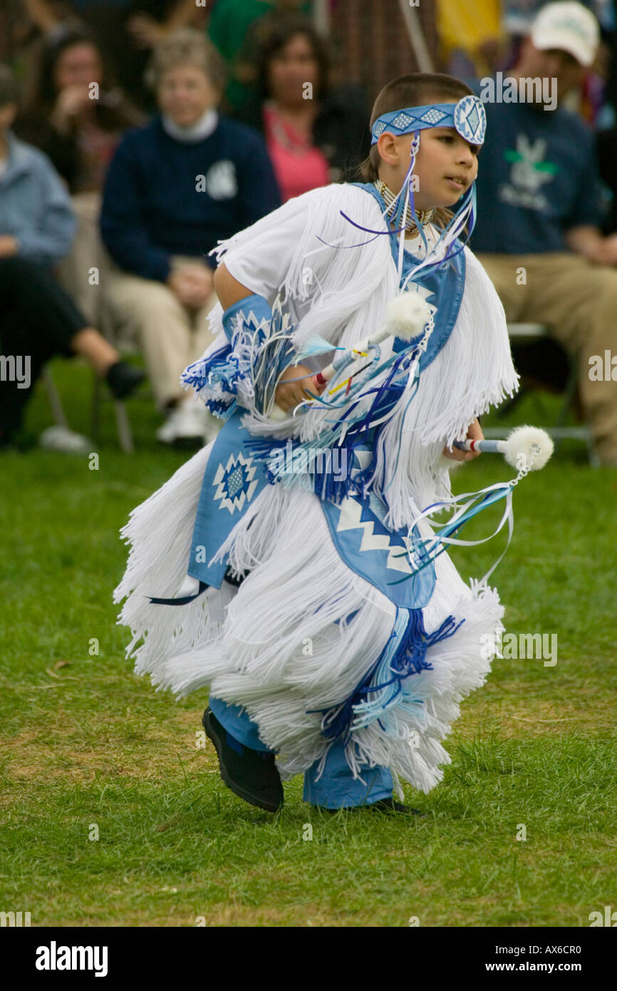 Concorso di danza fumogena del native American Festival, Saratoga Springs, New York. Foto Stock