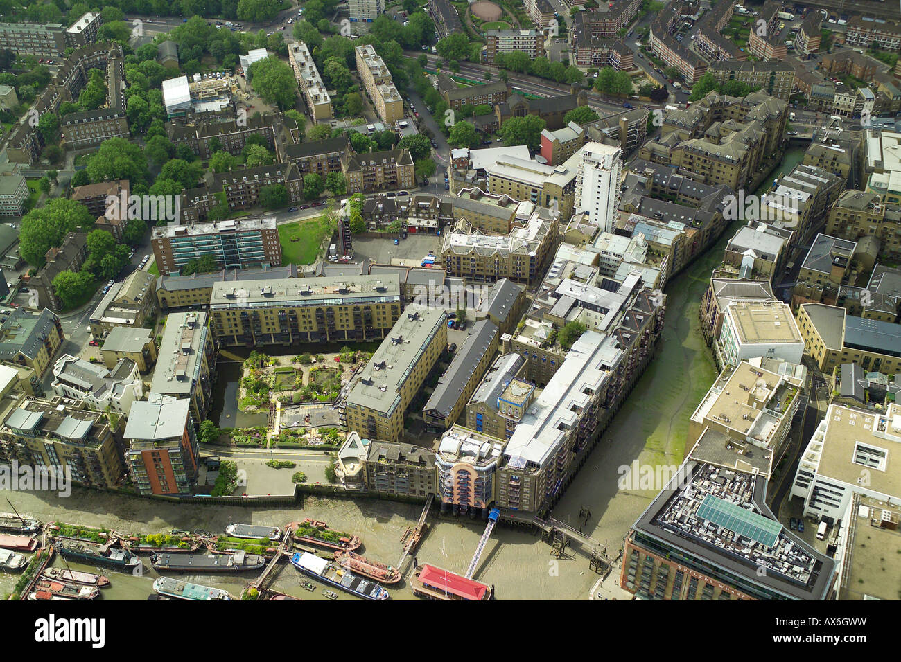 Vista aerea del Shad Thames in piscina superiore area di Londra del Tamigi vicino a Tower Bridge Foto Stock