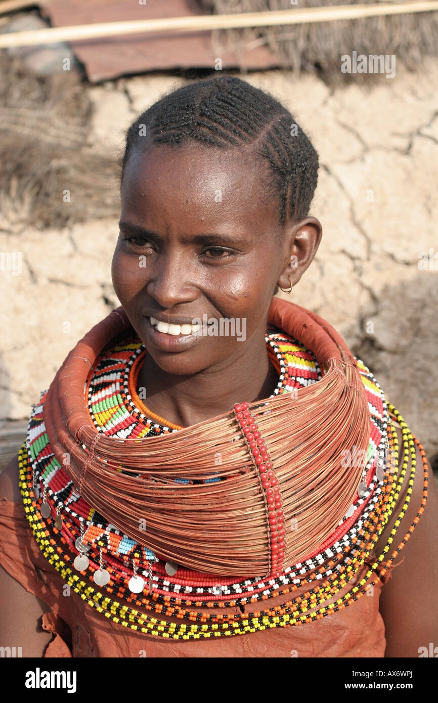 Tribù Rendille donna Turkana in Kenya Africa Foto Stock