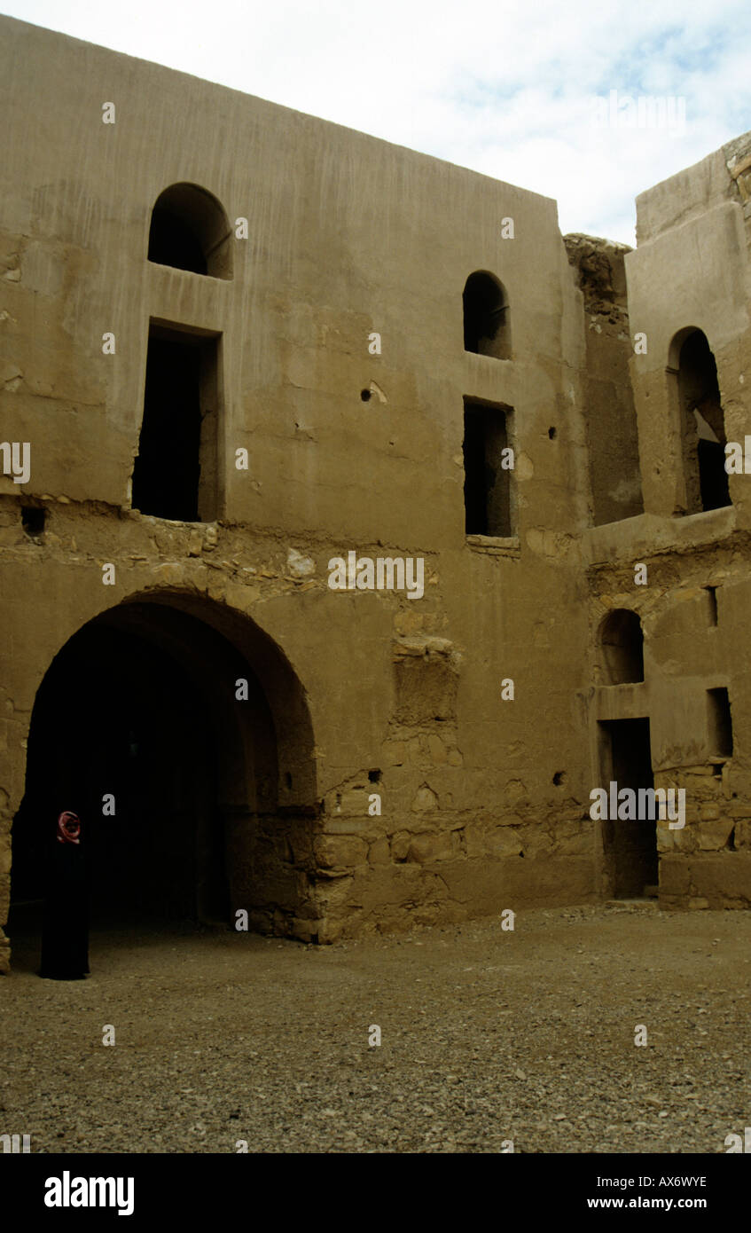 La Giordania Caption locale Crusader Castelli del Deserto di Qasr Kharana Foto Stock