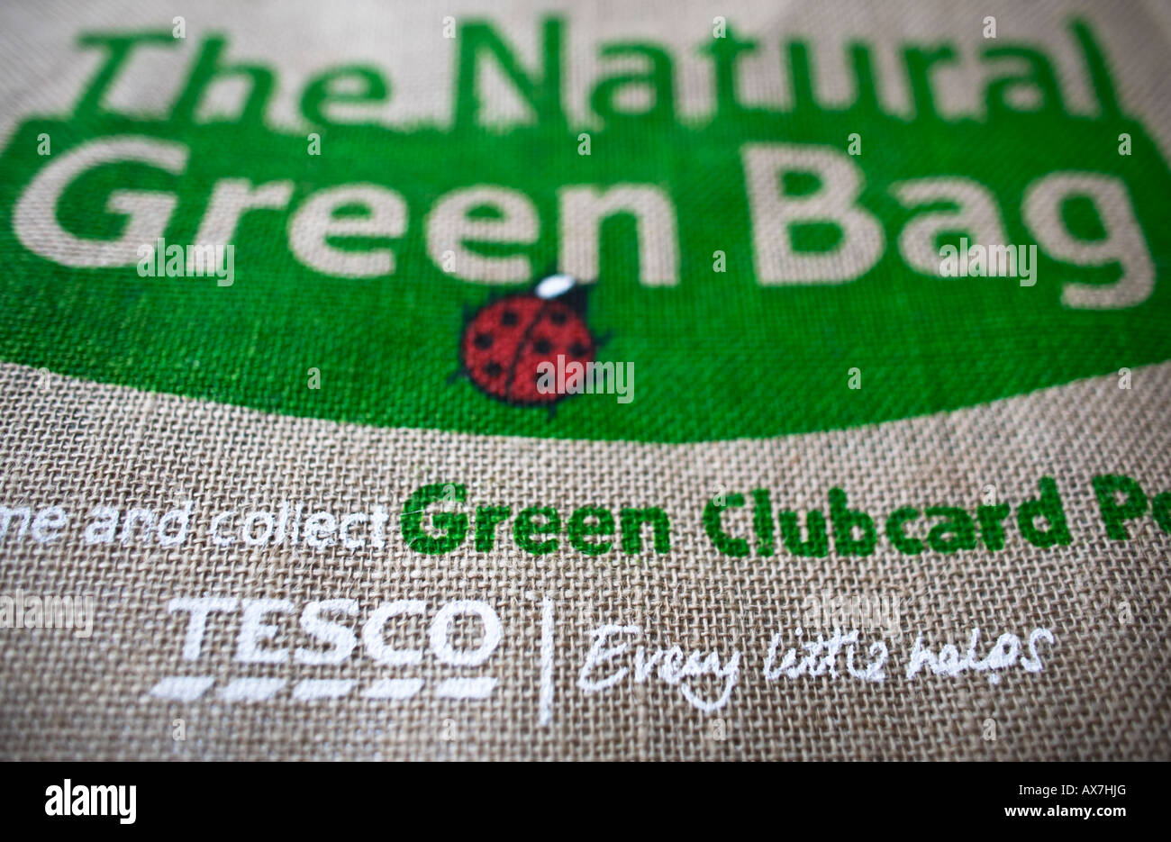 Tescos hessian riutilizzabili per borse della spesa, REGNO UNITO Foto Stock