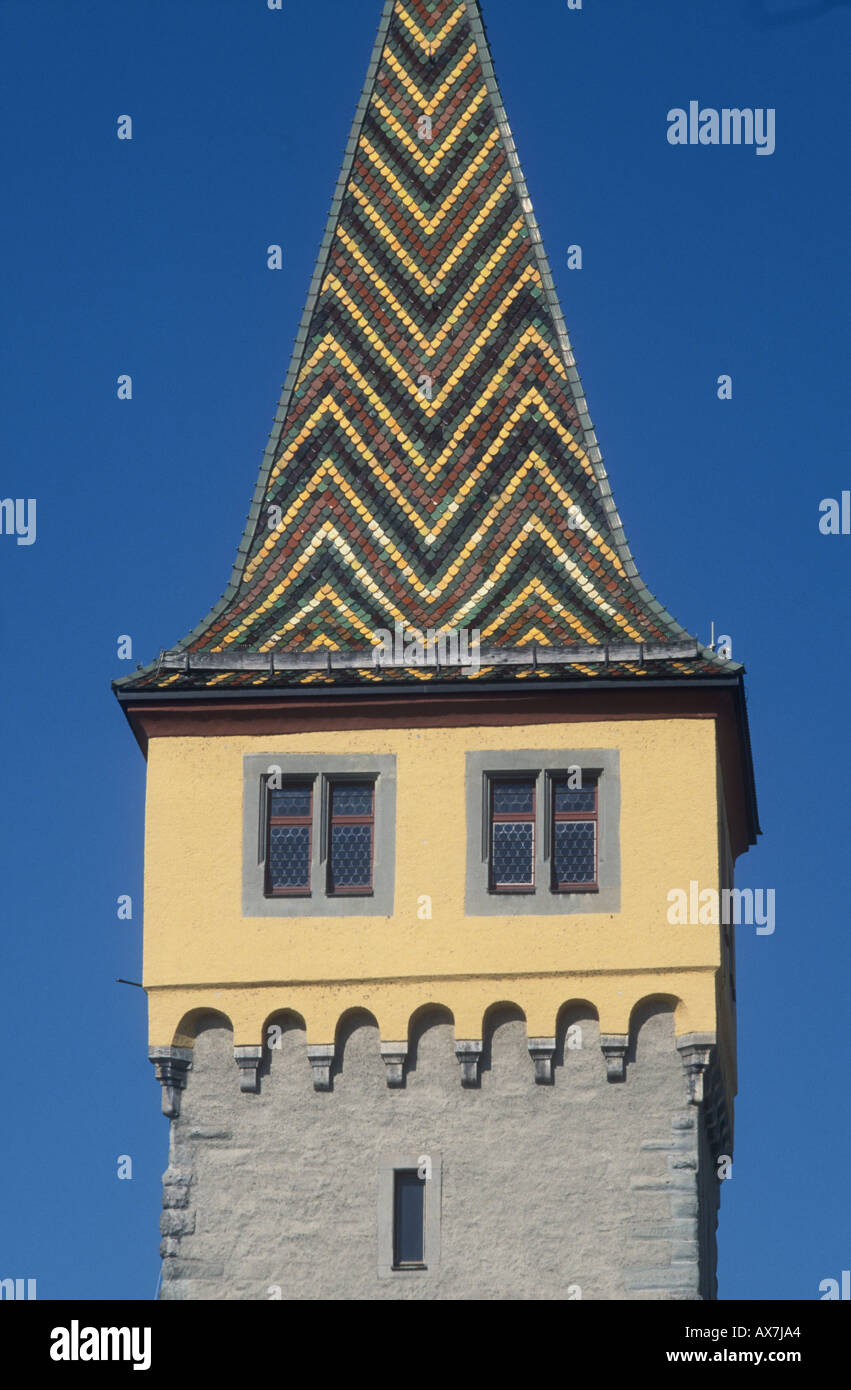 Vecchio faro,Lindau, Lago di Costanza, Baviera, Germania Foto Stock