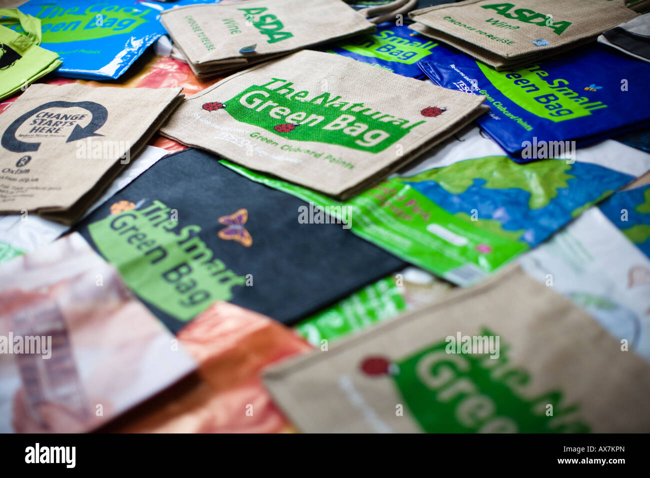 " Il Verde Naturale" sacchetto riutilizzabile Tescos hessian shopping bag, REGNO UNITO Foto Stock