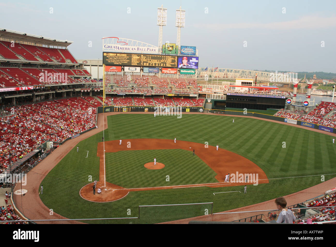 Great American Ball Park Cincinnati in Ohio Cincinnati Reds baseball team home campo terzo inning Foto Stock