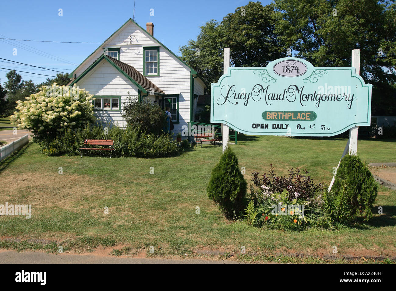 Luogo di nascita di lucy maud montgomery PEI Prince Edward Island in Canada Foto Stock