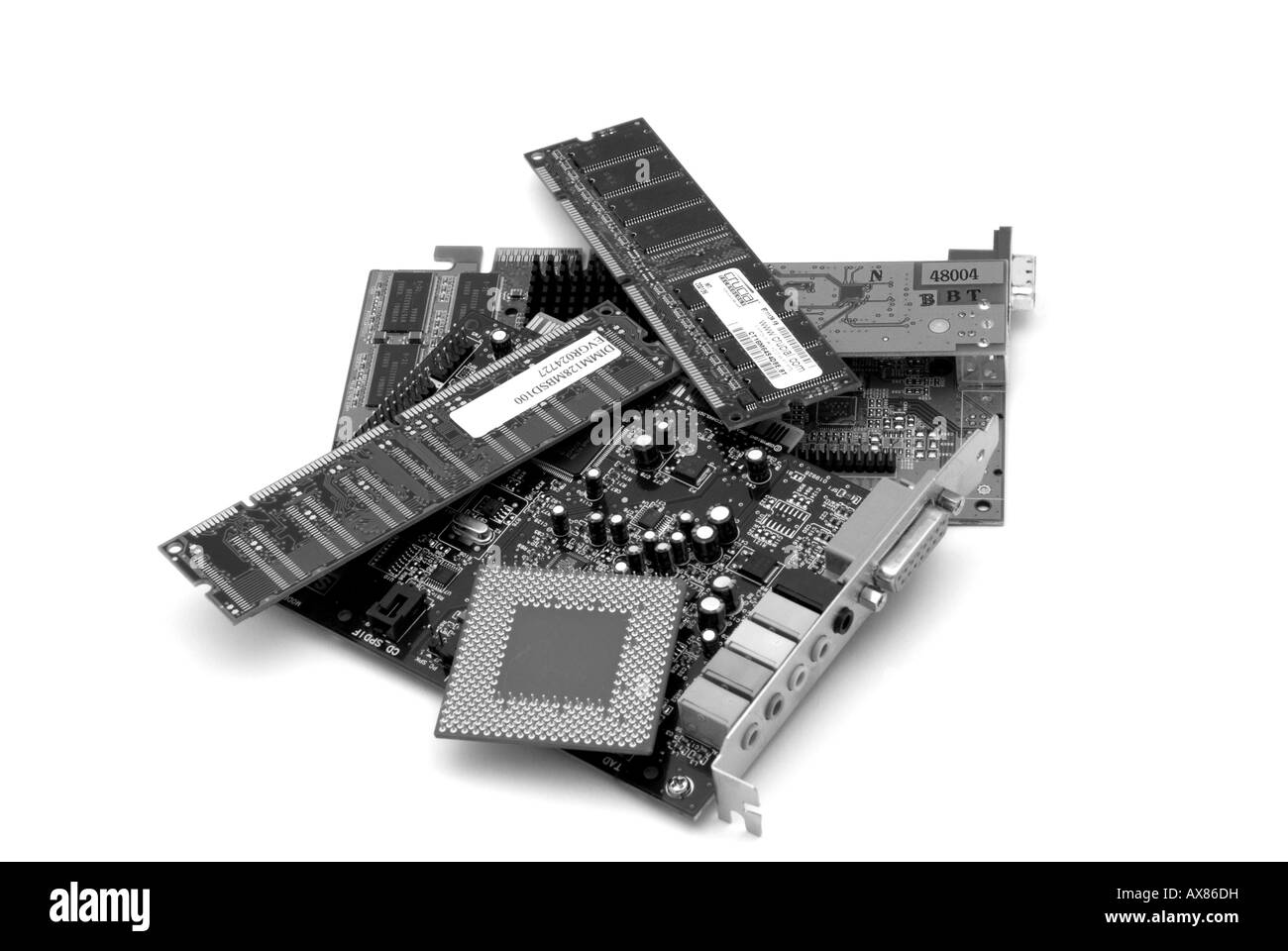 I vari componenti del computer Foto Stock