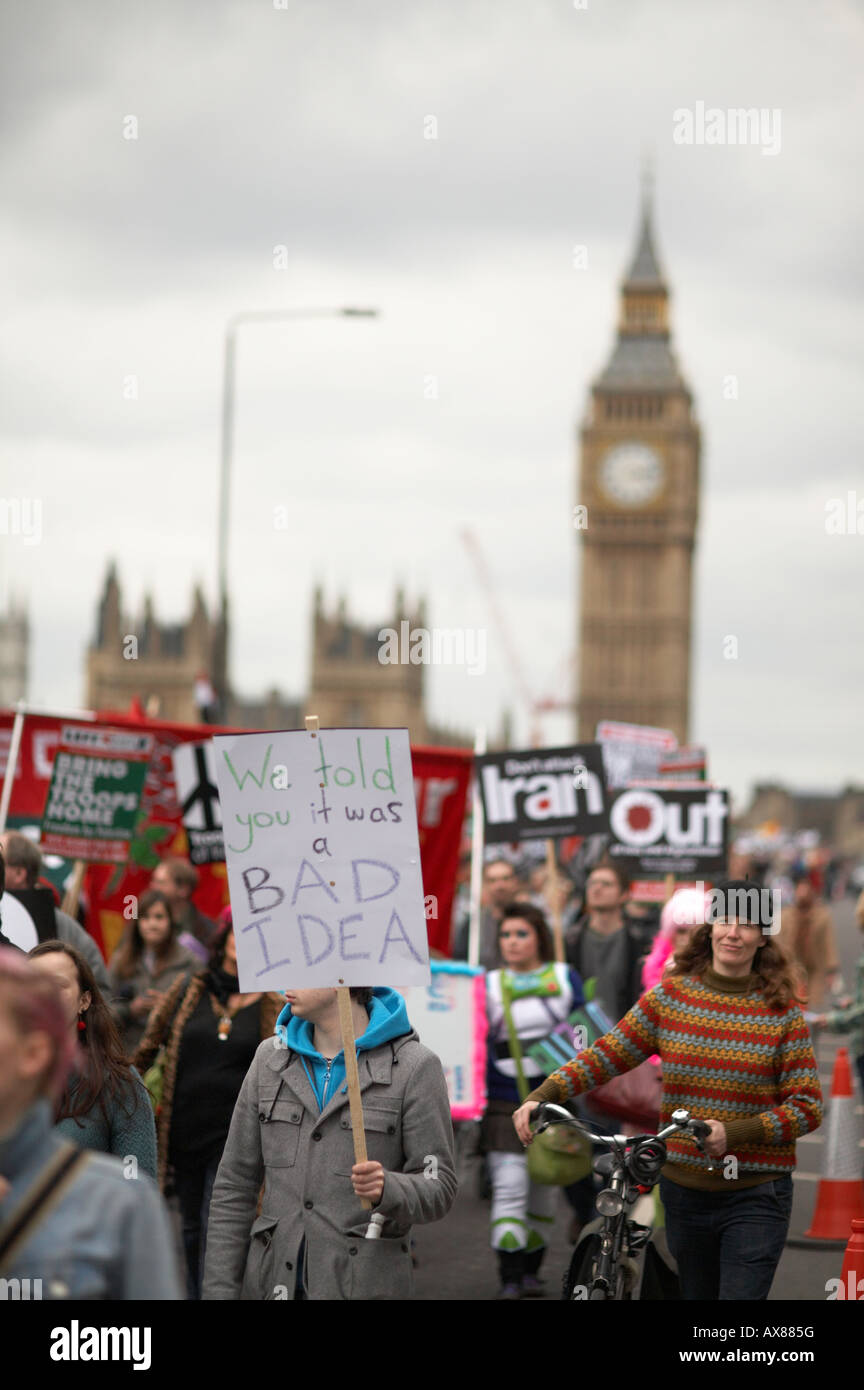 Anti-War rally in London REGNO UNITO Foto Stock