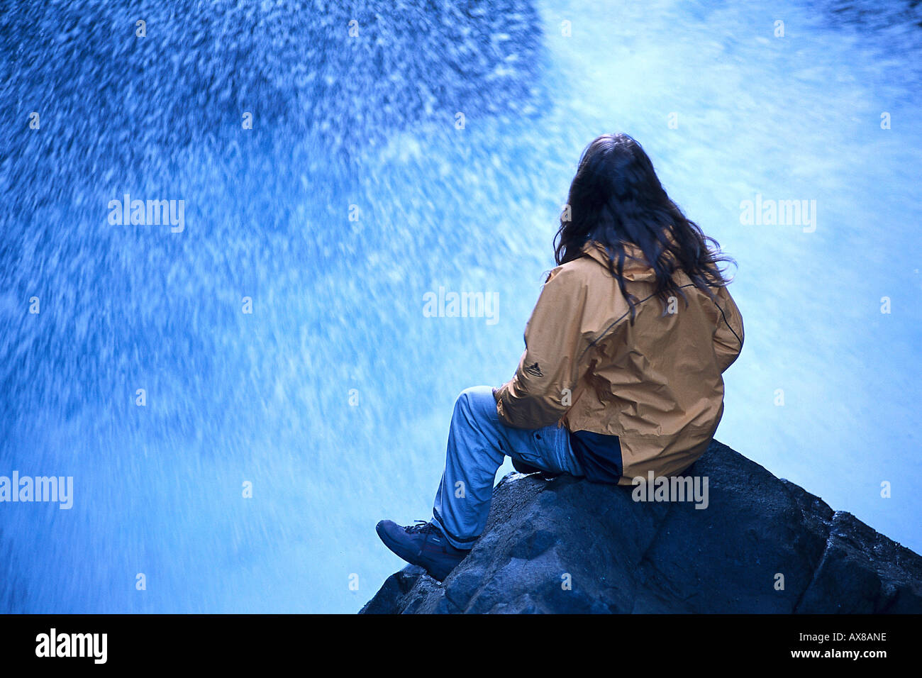 Donna, Cascata, caffè Bay in Sud Africa Foto Stock