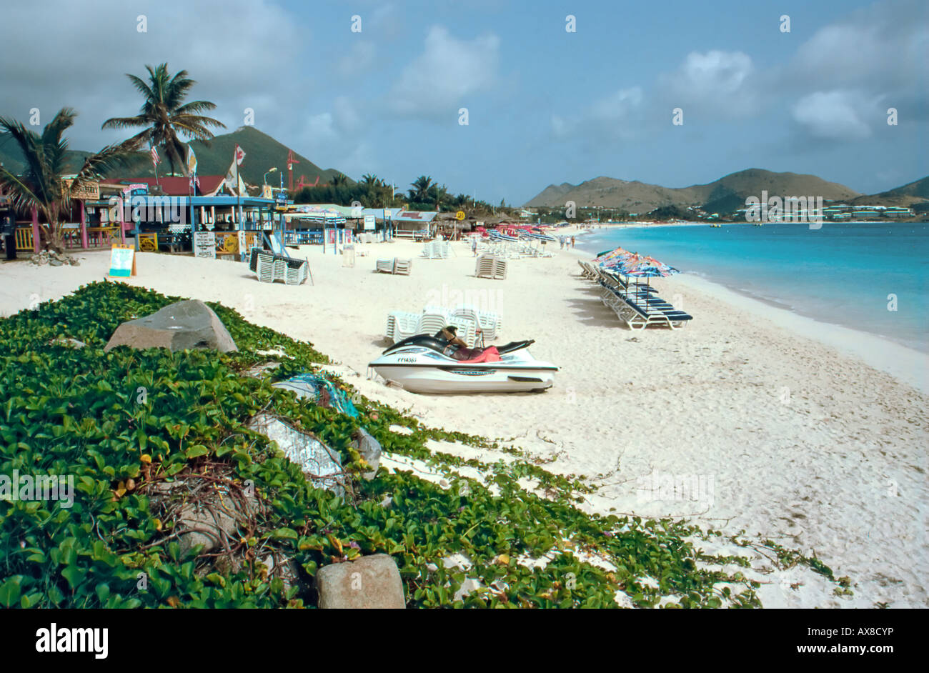 Orient Bay o Orient Beach, Francese St Maarten Foto Stock