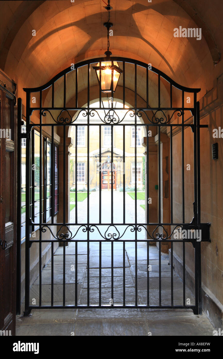 'Clare College gate' Cambridge univesity Foto Stock