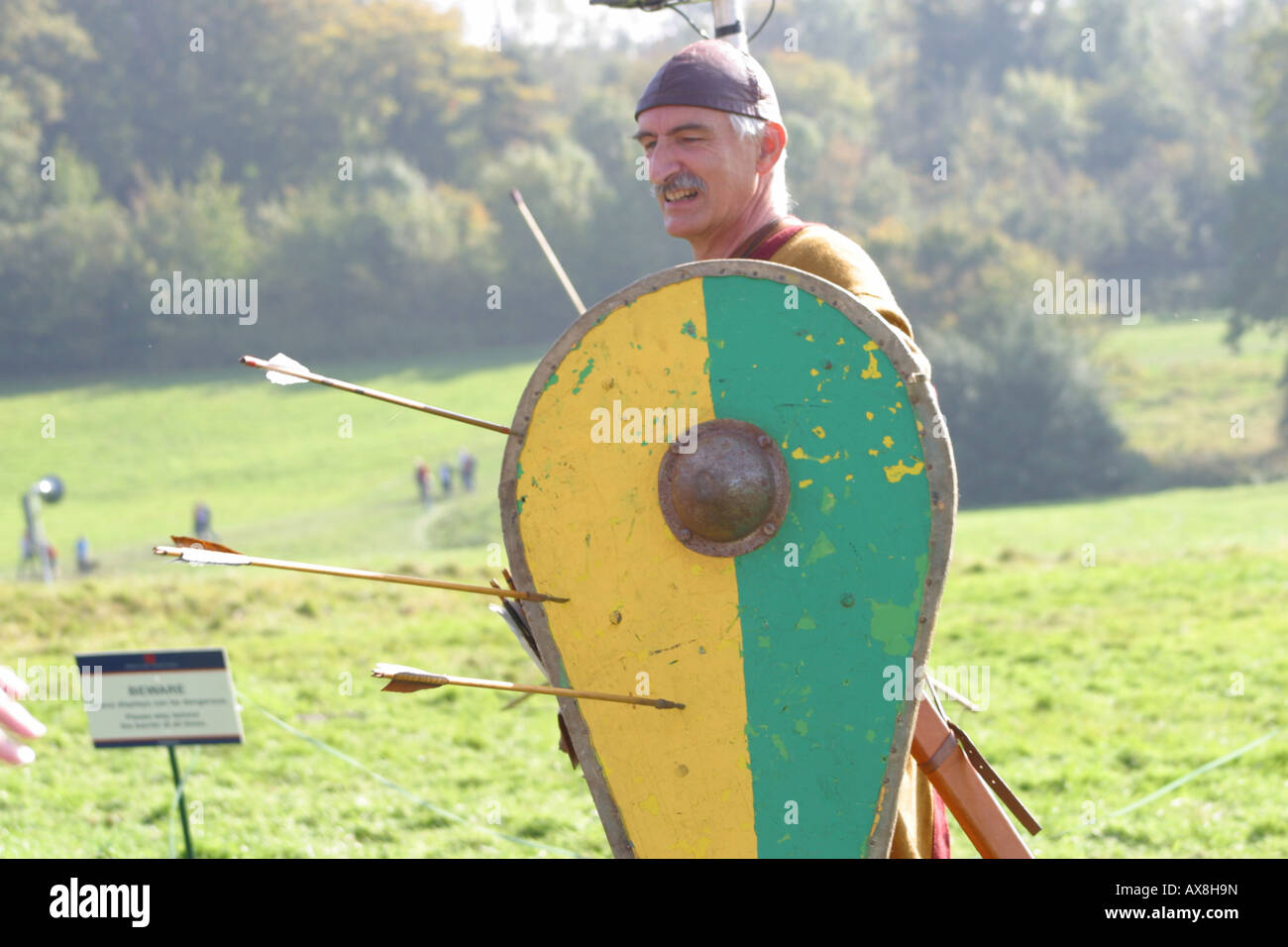 Estremità ricevente di arcieri frecce norman Cavaliere Battaglia di hastings east sussex england Foto Stock