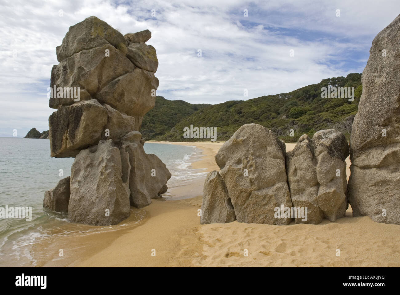 Anapai Bay su il Parco Nazionale Abel Tasman costa vicino Totaranui nell'Isola del Sud della Nuova Zelanda. Foto Stock