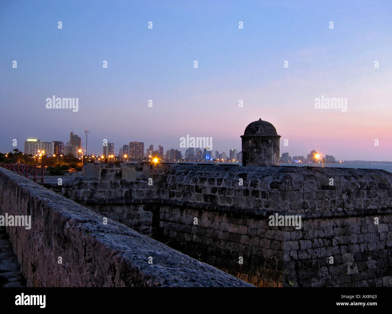 Las Murallas e Boca Grande, Cartagena de Indias, Colombia, Sud America Foto Stock