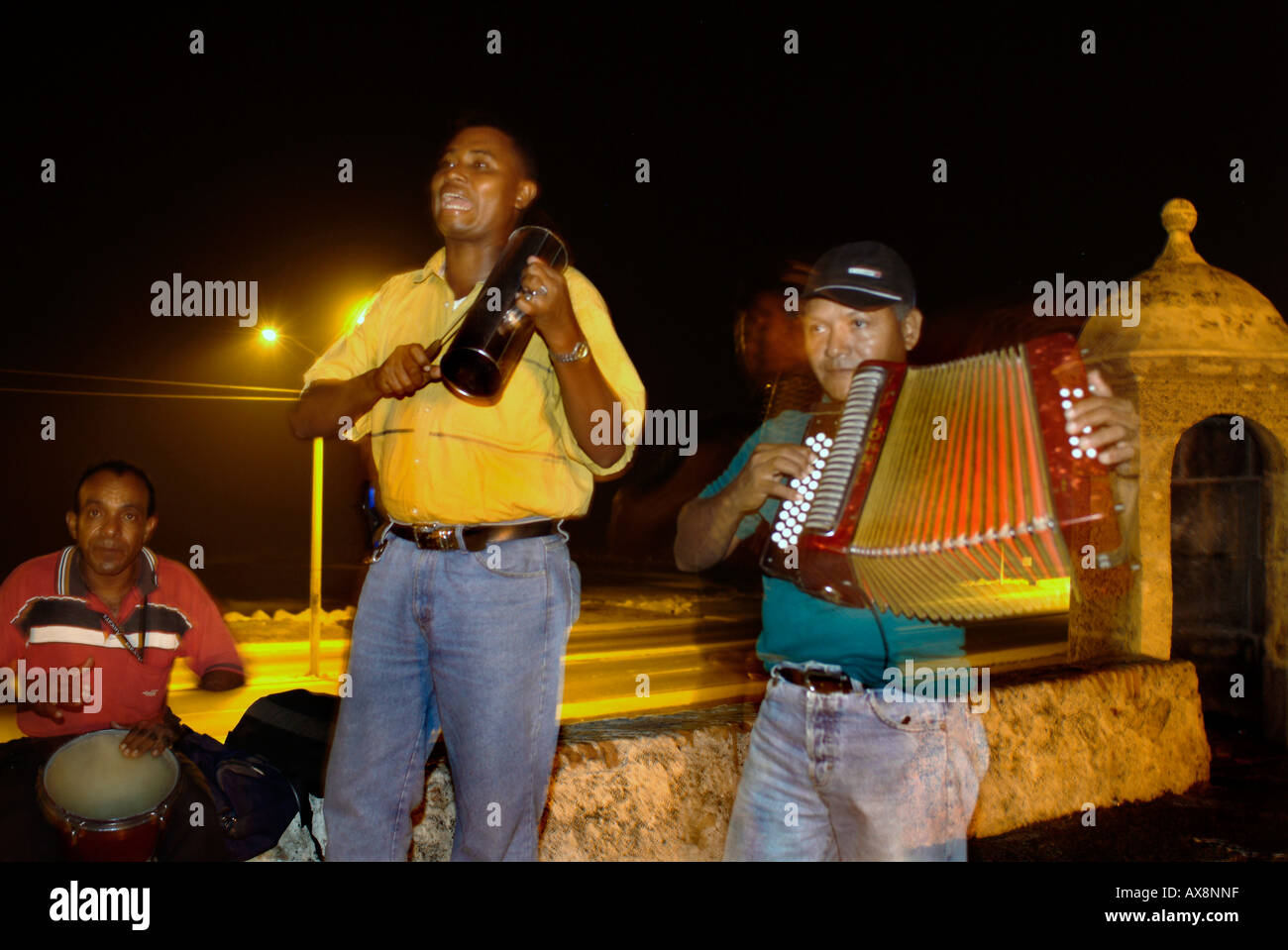 Vallenato, Las Murallas, Cartagena de Indias, Colombia, Sud America Foto Stock