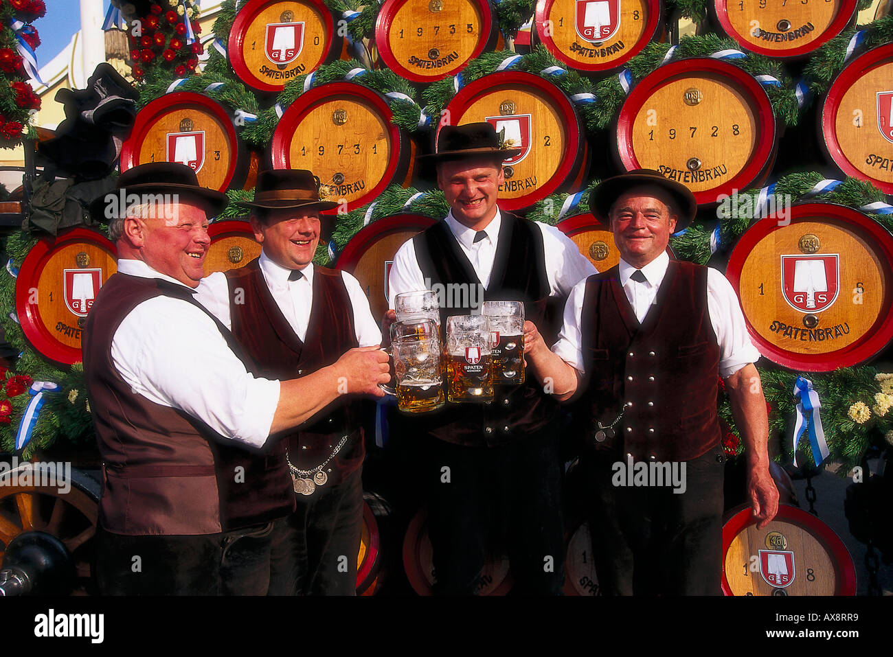 Spaten, Bierkutscher, Oktoberfest, Muenchen 1996 Bayern, Muenchen, Deutschland Foto Stock