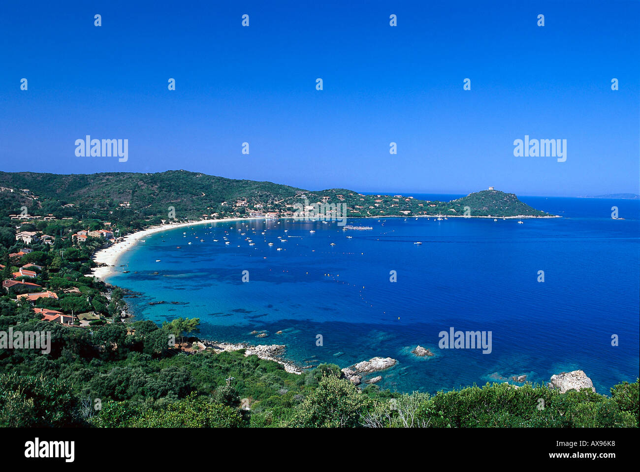 Spiaggia, Campomoro, Corsica, Francia Foto Stock