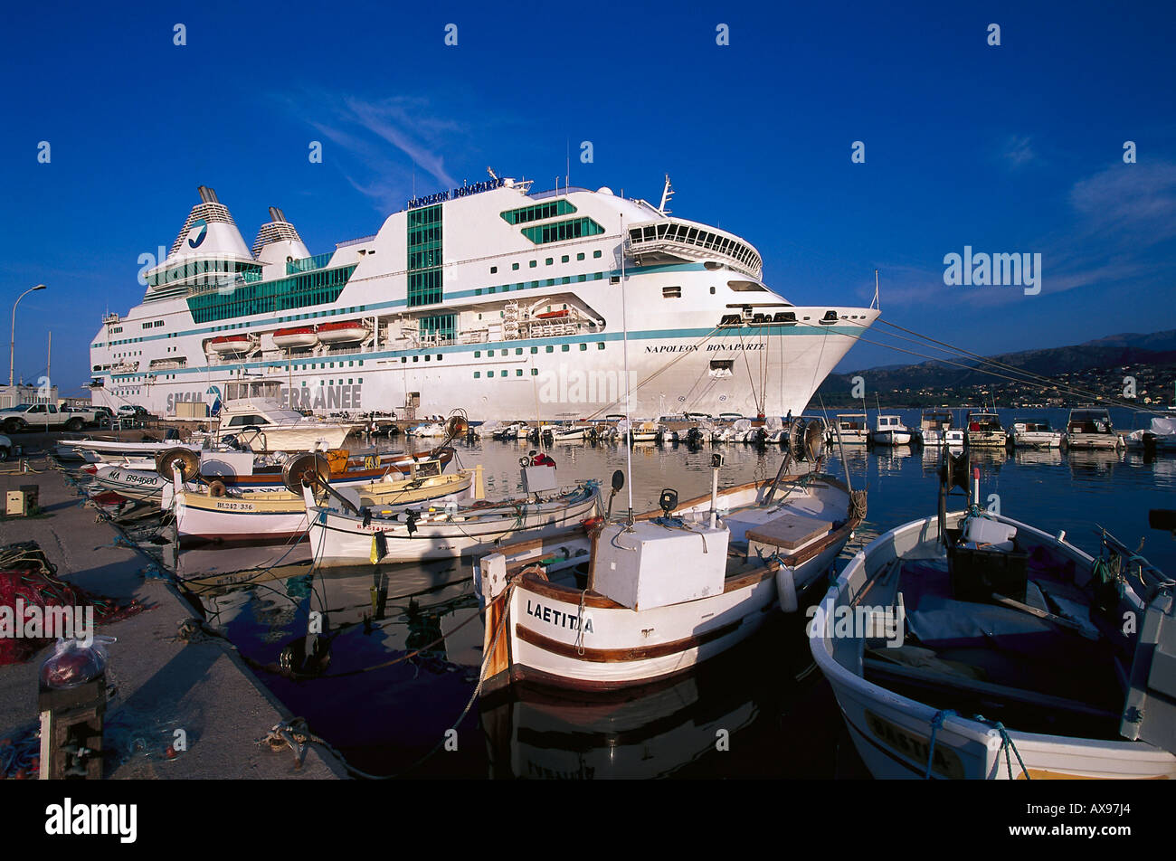 Nave traghetto Napoleone Bonaparte, Corsica, Francia Foto Stock