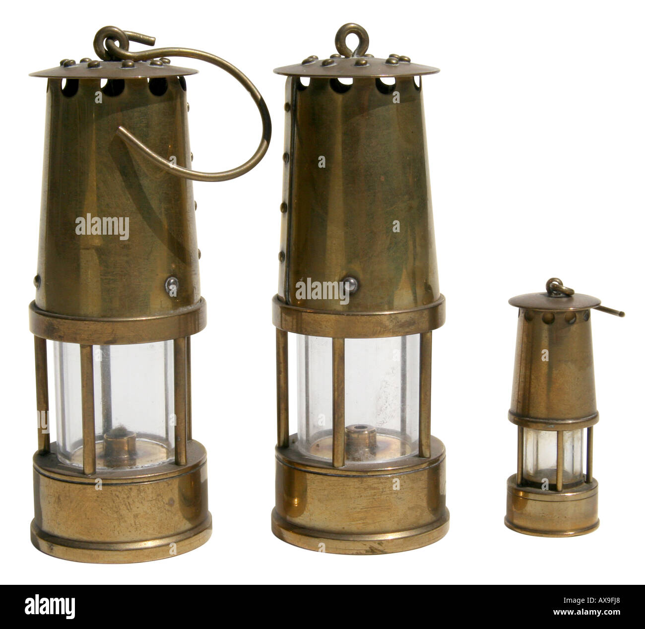 Circa tre anni quaranta inglese lanterne di data mining. Questa immagine ha un tracciato di ritaglio. Foto Stock