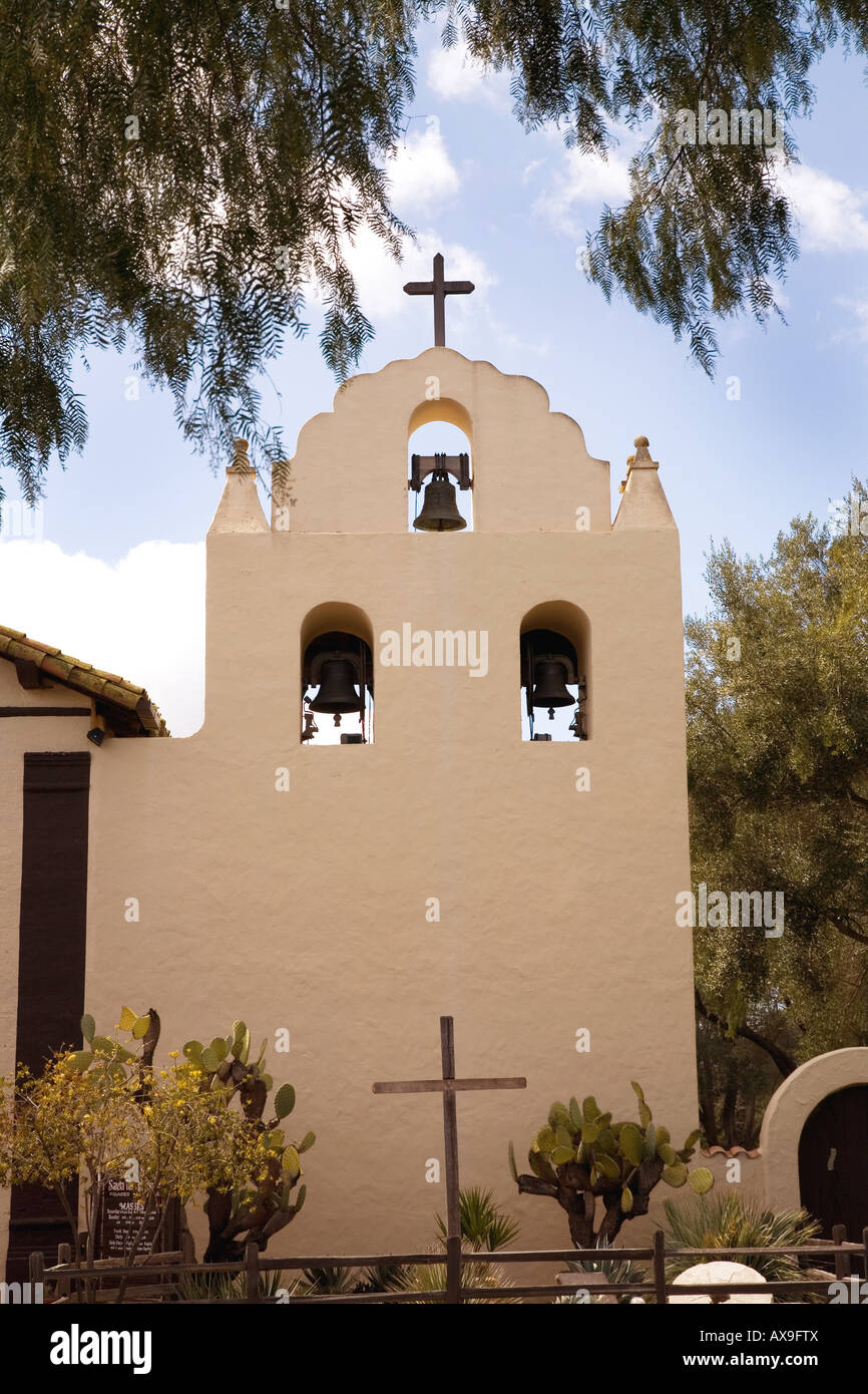 La missione di Santa Ynez, una delle missioni della California, Solvang, California, Stati Uniti d'America. Foto Stock