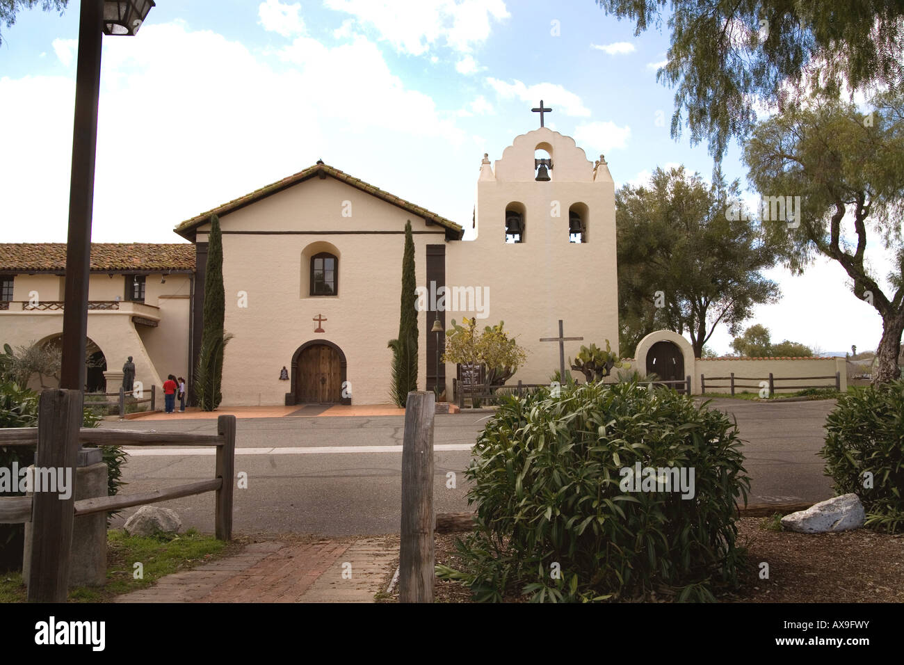 La missione di Santa Ynez, una delle missioni della California, Solvang, California, Stati Uniti d'America. Foto Stock