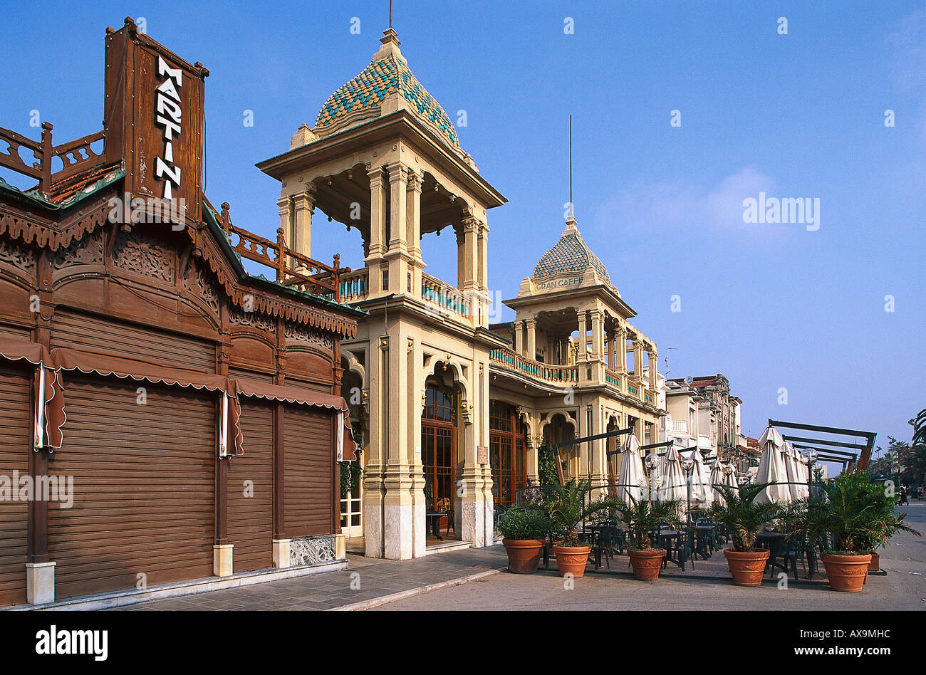 Gran Cafè Margherita, sul lungomare di Viareggio, località balneare, Toscana, Italia Foto Stock