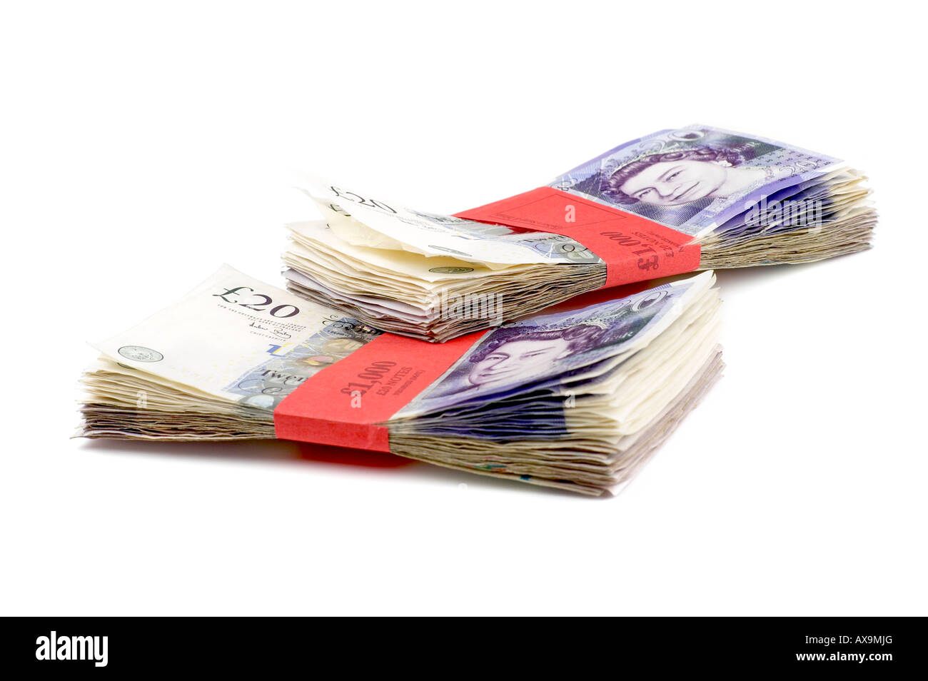 1000 20 sterline LIRA STERLINA INGLESE NOTE Foto Stock