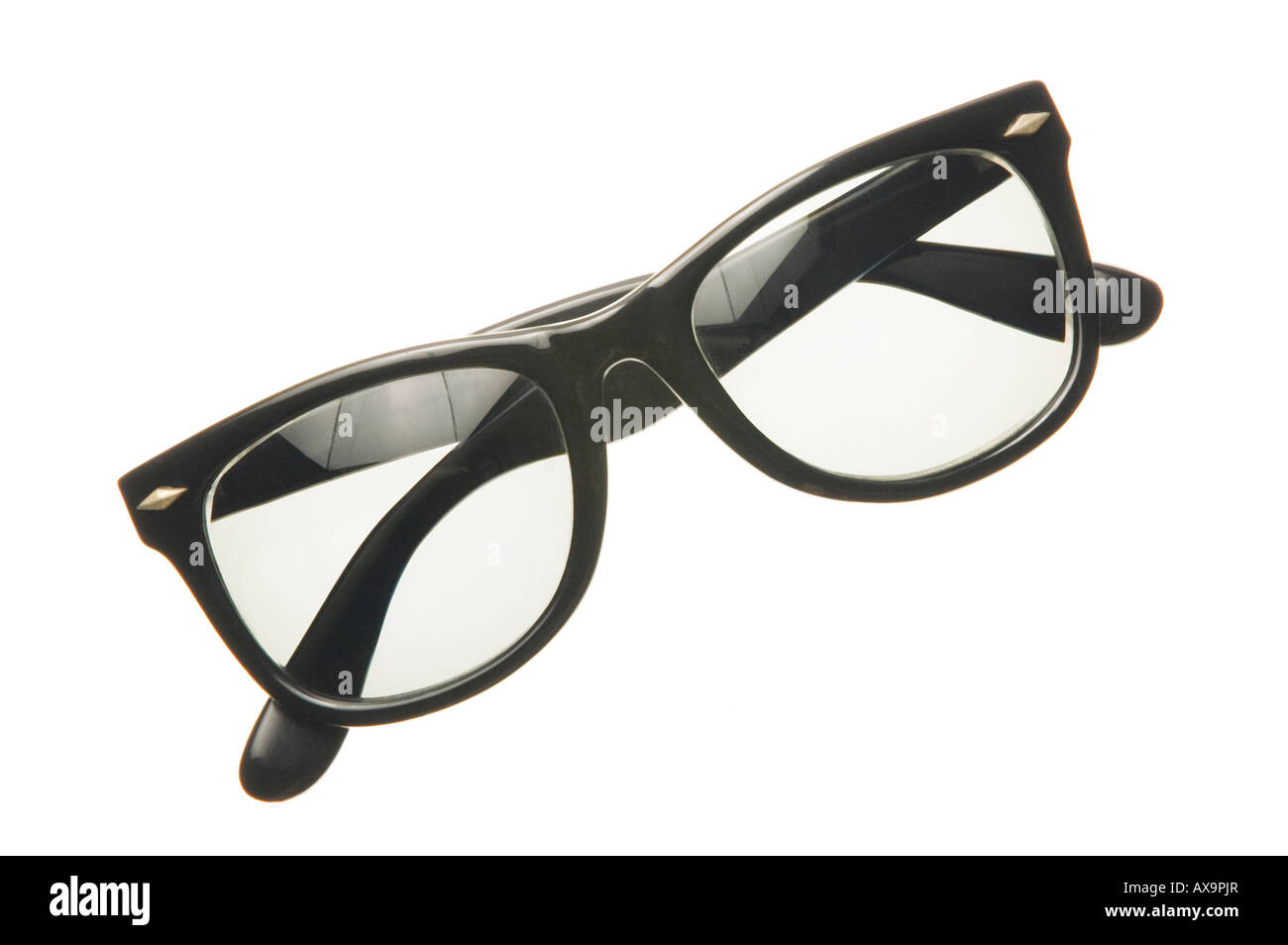 Spesso nero incorniciato occhiali Foto Stock