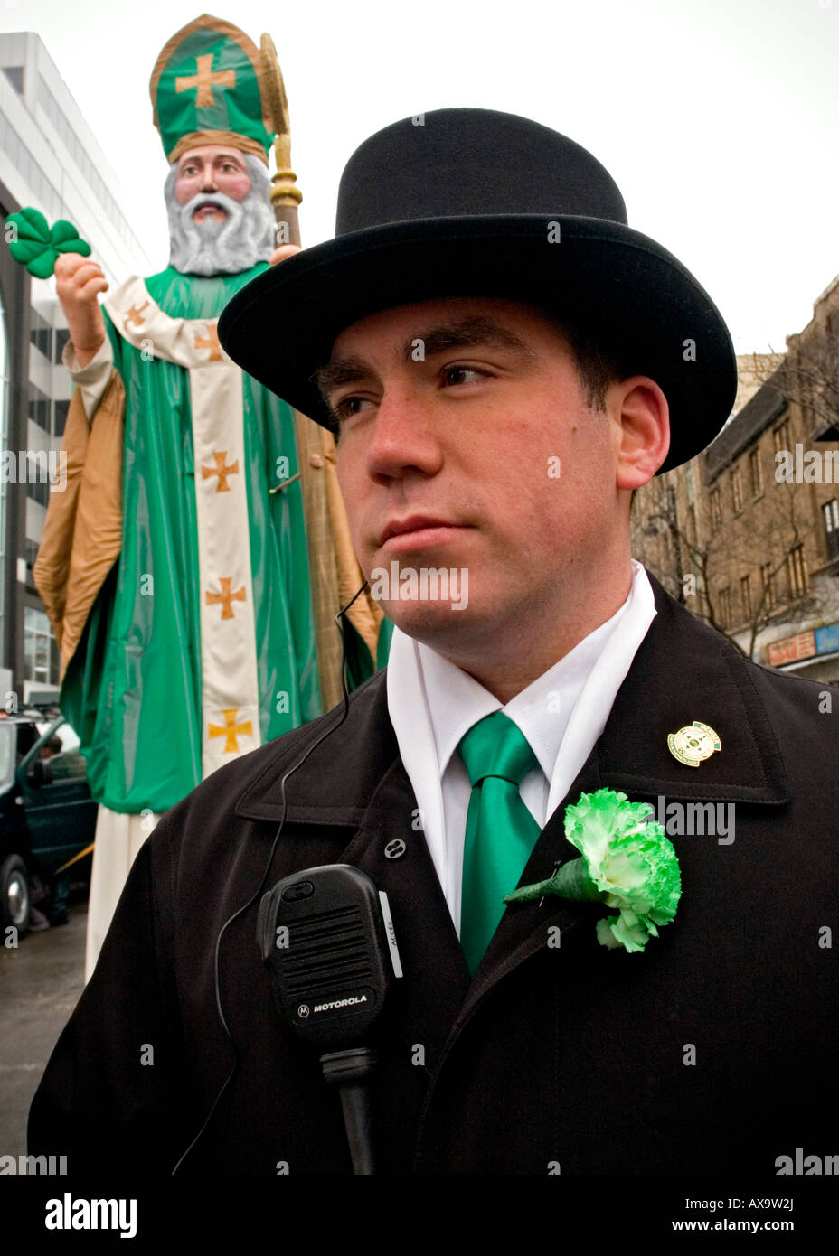 Il giorno di San Patrizio parata del Marzo 16, 2008 a Montreal, Quebec, Canada. Foto Stock