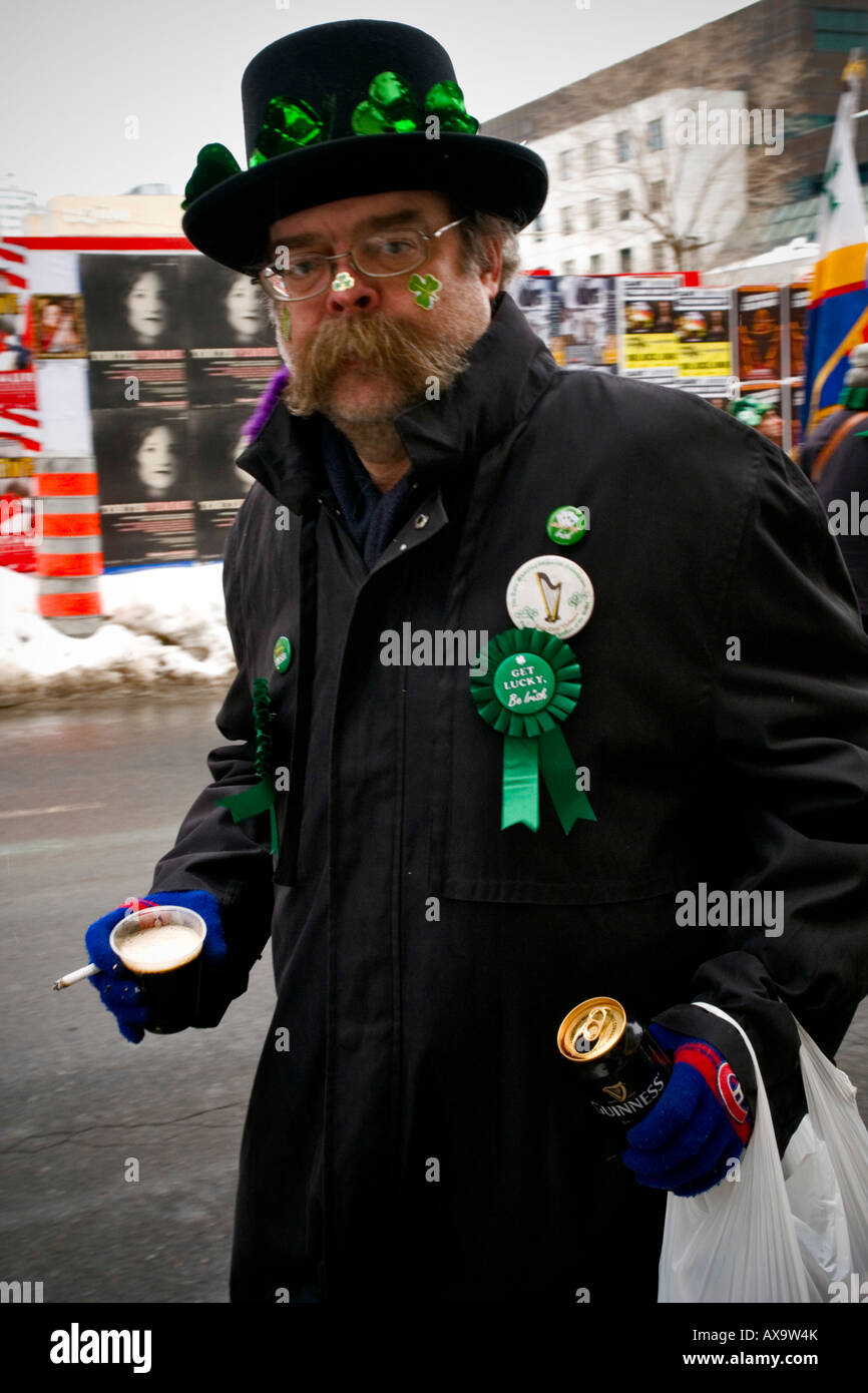 Il giorno di San Patrizio parata del Marzo 16, 2008 a Montreal, Quebec, Canada. Foto Stock