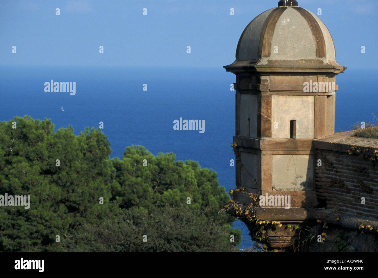 Castell de Montjuic, Barcellona, Spagna Foto Stock