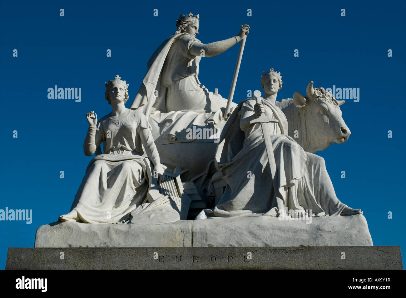 L'Albert Memorial, i giardini di Kensington, London, Regno Unito Foto Stock