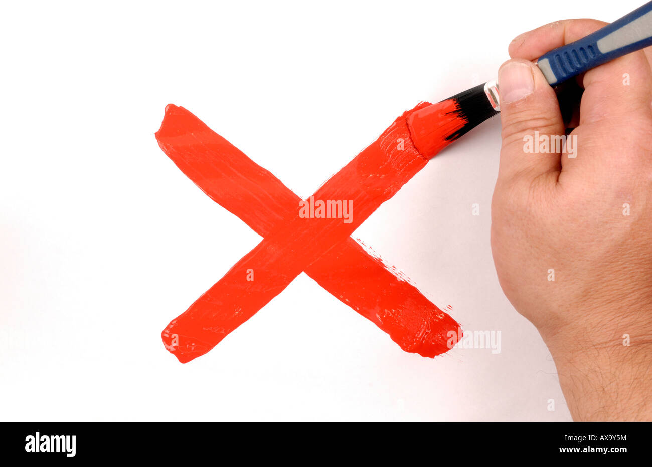 Dipinto di rosso barrare la scelta di risposta corretta controllare sì Foto Stock