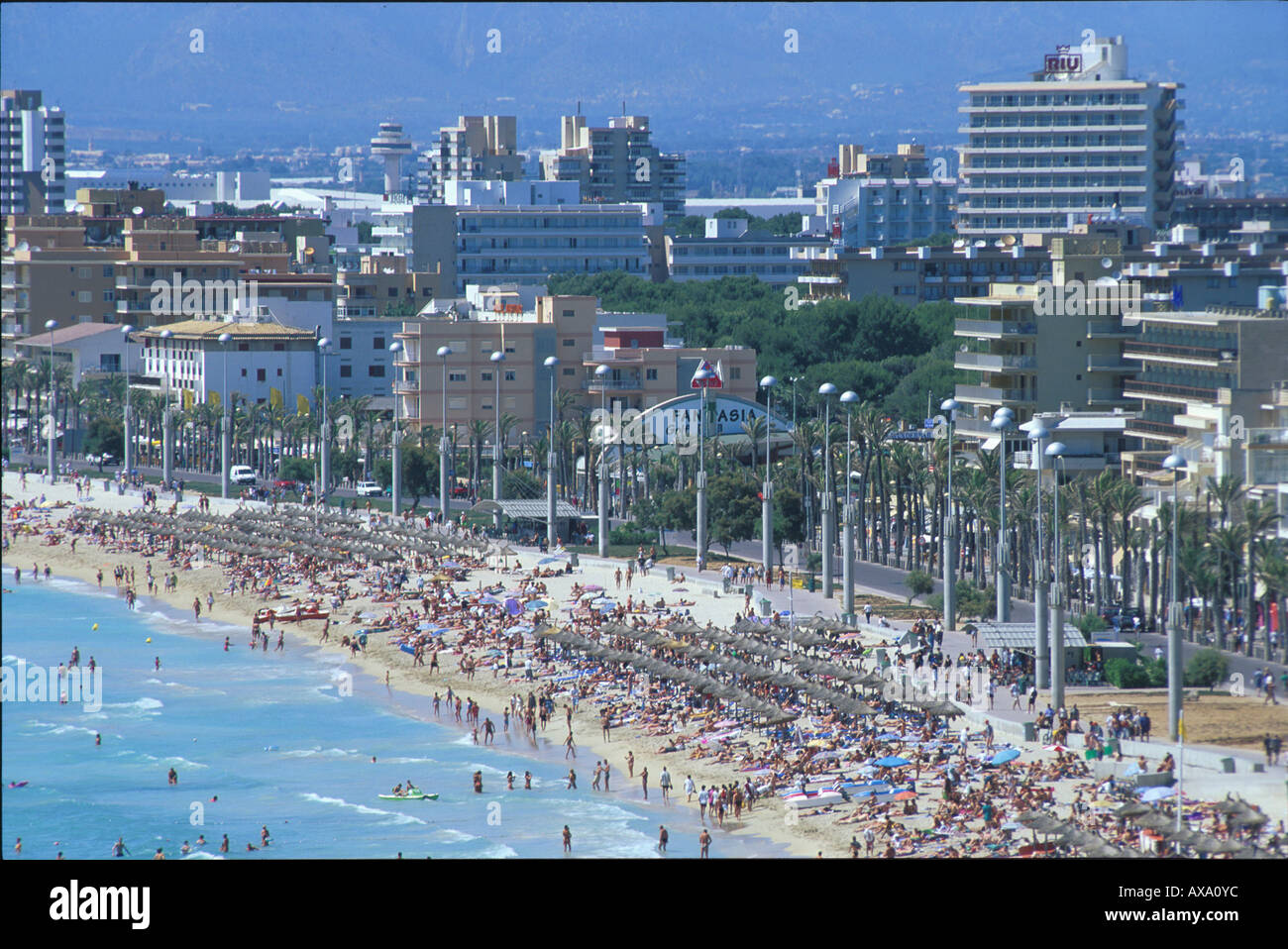 Strand, a El Arenal Playa de Palma di Mallorca Balearen, Spanien, Europa Foto Stock