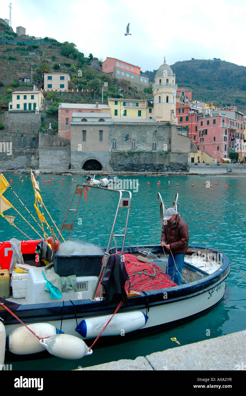 Vernazza Cinque Terre Italia Foto Stock