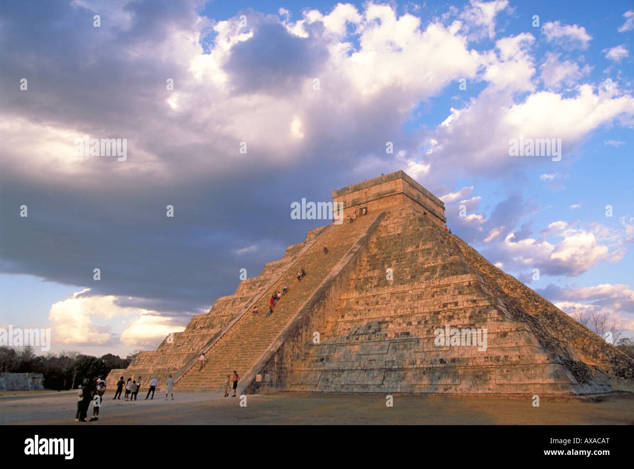 Elk156 1837 Messico Yucatan Chichen Itza El Castillo Piramide di Kukulcan Post Maya classico periodo di Toltec 900-1200 Foto Stock