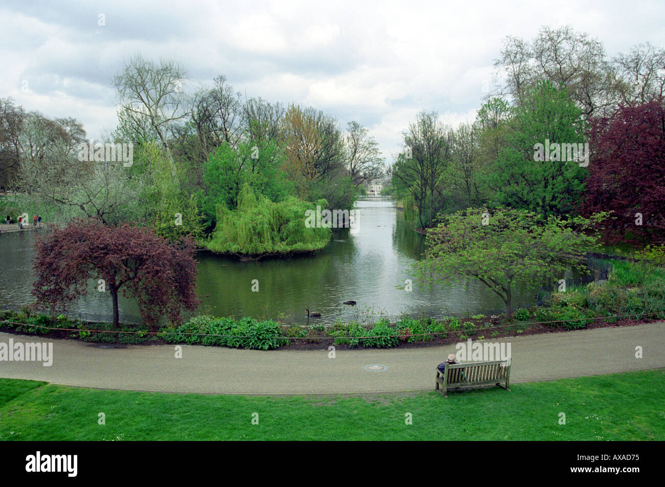 St James Park da Buckingham Palace, London, Regno Unito Foto Stock