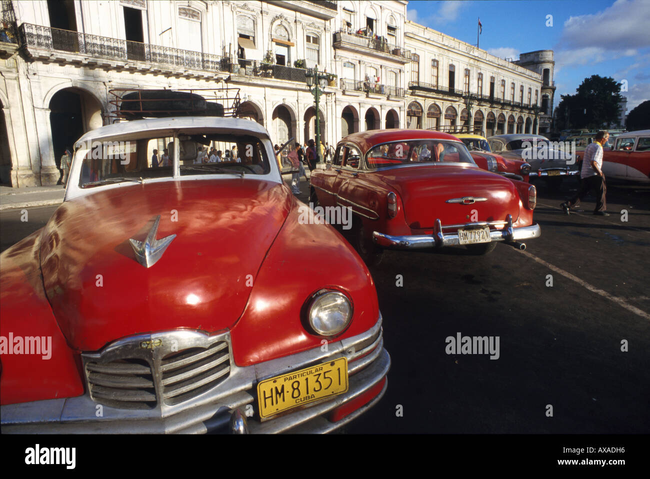 Oldtimer-Taxi, Prado, Havanna Kuba, Suedamerika Foto Stock