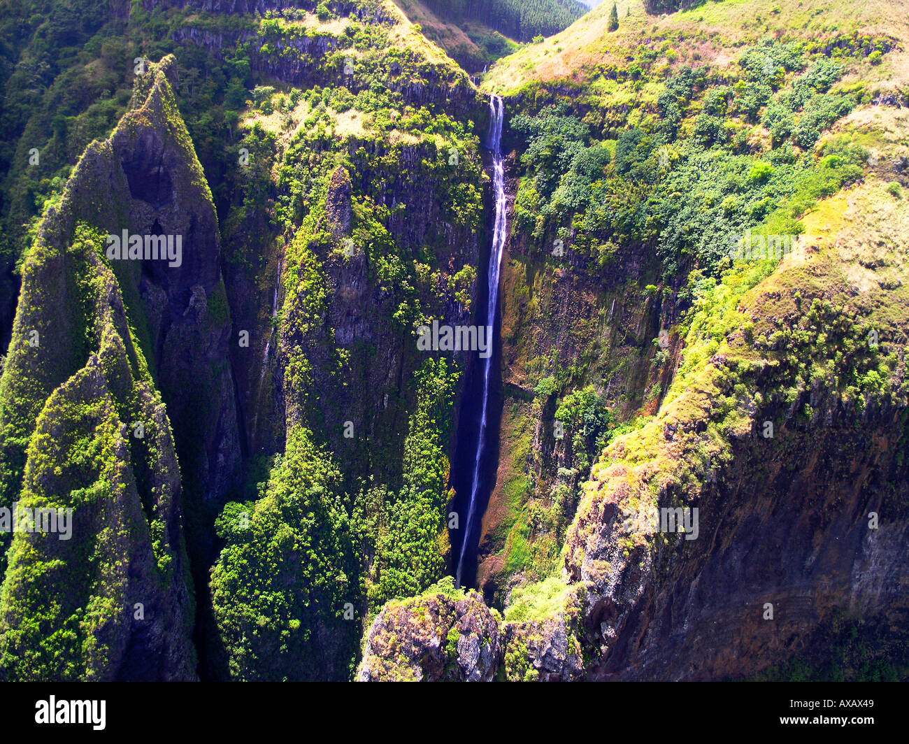 Cascata Nuku Hiva Isole Marchesi Polinesia Francese Foto Stock