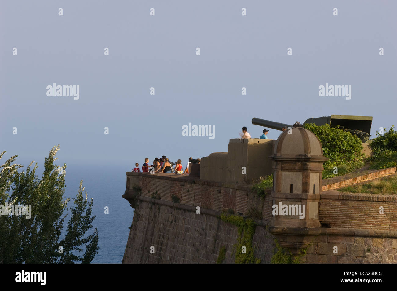 Montjuic Castel Montjuic barcellona catalogna Spagna Foto Stock